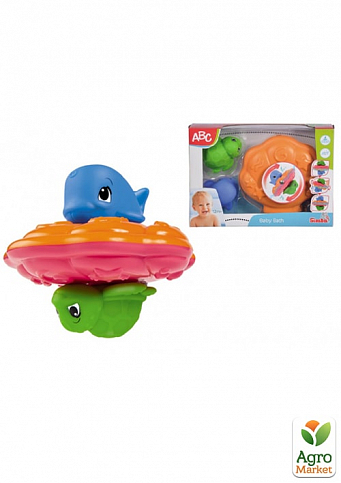 Іграшка для ванни "Карусель" з бризгалками, китом та черепашкою, 20 см, 12 міс. Simba Toys