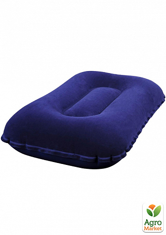 Надувная подушка, универсальная, флокированная, синяя ТМ "Intex" (68672)