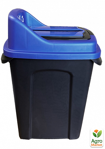 Бак для сортування сміття Planet Re-Cycler 50 л чорний - синій (папір) (12187) - фото 3