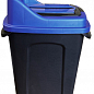 Бак для сортування сміття Planet Re-Cycler 50 л чорний - синій (папір) (12187) цена