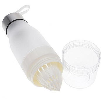 Пляшка для води і напоїв H2O Water Bottle з соковижималкою 650 мл біла SKL11-187052 - фото 2