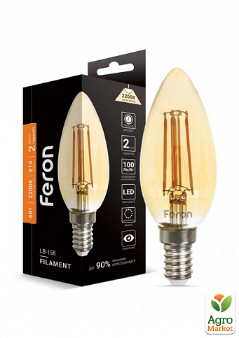 Світлодіодна лампа Feron LB-158 золото 6W E14 2200K