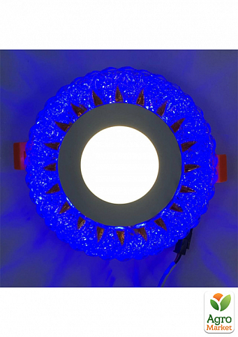 LED панель Lemanso LM1007 "Стрела"  3+3W с синей подсветкой 350Lm 4500K 175-265V круг (332857)