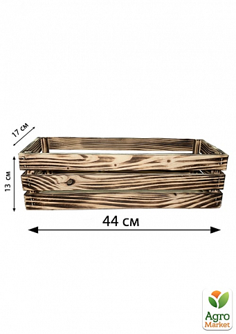 Ящик дерев'яний для зберігання декору та квітів "Франческа" довжина 44см, ширина 17см, висота 13см. (обпалений) - фото 5