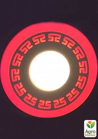 LED панель Lemanso  LM533 "Грек" круг  3+3W красная подсв. 350Lm 4500K 85-265V (331606)