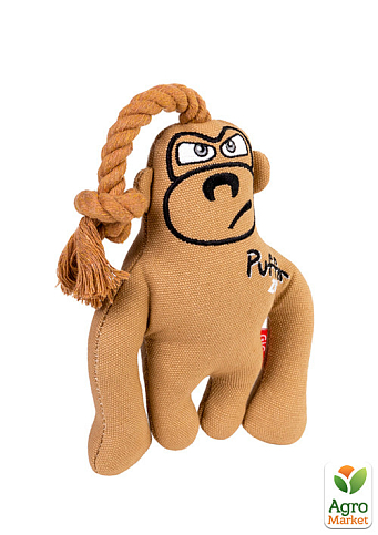 Іграшка для собак Мавпа з пищалкою GiGwi Puffer zoo, текстиль, мотузка, 31 см (2317)