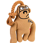 Игрушка для собак Обезьяна с пищалкой GiGwi Puffer zoo, текстиль, веревка, 31 см (2317)