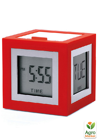 Будильник-термометр Lexon Cubissimo, червоний (LR79R5)