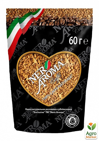 Кава розчинна (чорна) маленька пачка ТМ "Nero Aroma" 60г упаковка 12шт - фото 2
