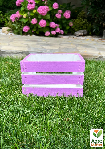 Ящик декоративный деревянный для хранения и цветов "Джусино" д. 22см, ш. 20см, в. 13см. (лиловый) - фото 4
