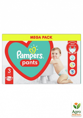 PAMPERS дитячі одноразові підгузки-трусики Pants Розмір 3 Midi (6-11кг) Мега Упаковка 128 шт