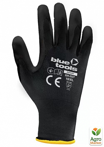 Стрейчеві рукавиці з поліуретановим покриттям BLUETOOLS Sensitive (XL) (220-2227-10)