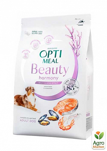 Сухой беззерновой полнорационный корм для взрослых собак Optimeal Beauty Harmony на основе морепродуктов 10 кг (3673860)