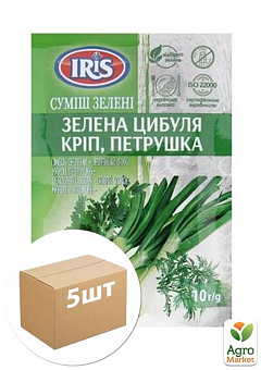 Приправа суміш трав цибуля, кріп, петрушка ТМ "IRIS" 10г упаковка 5шт9