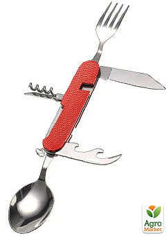 Туристический набор столовых приборов Мультитул 6 в1, складные ложка вилка нож1
