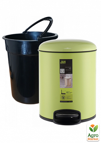Відро для сміття з педаллю JAH 4 л зелене (6310) - фото 2