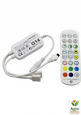 Контроллер Lemanso с WI-FI + голосовое управление музыкой + пульт (24 ключи) 20м ленты/канал / LM9516 Умный дом Tuya (900103)