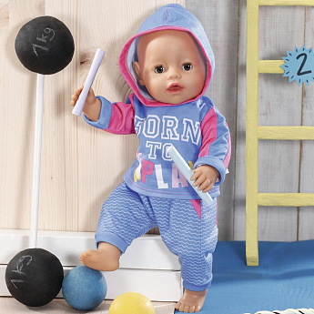 Набір одягу для ляльки BABY BORN - СПОРТИВНИЙ КОСТЮМ ДЛЯ БІГУ (на 43 cm, блакитний) - фото 2