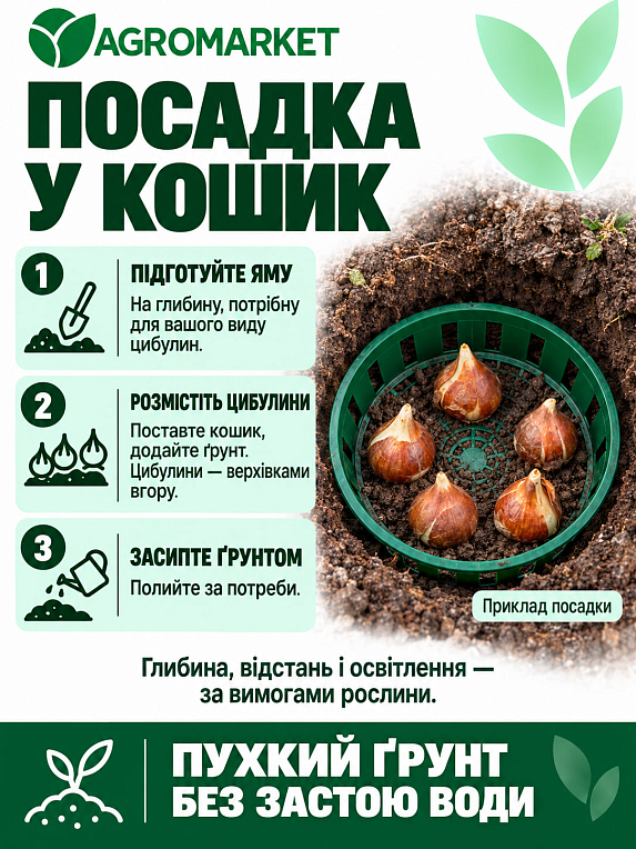 Корзинка для луковиц Ширина: 28х25см Глубина: 8см