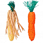 Trixie Игрушка для грызуна морковь и кукуруза сизаль 15 см (0619241)