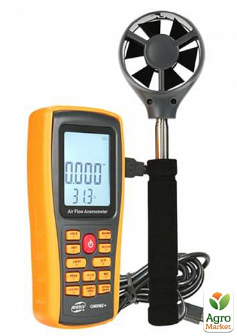 Анемометр USB, виносна телескопічна крильчатка 0,3-45м/с, 0-45°C BENETECH GM8902X