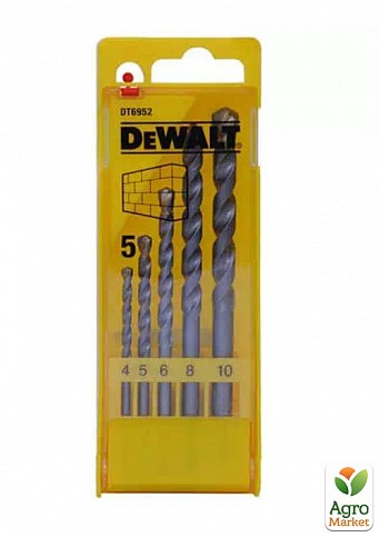 Набір свердел по цеглині DeWALT, d = 4; 5; 6; 8; 10 мм. DT6952 ТМ DeWALT