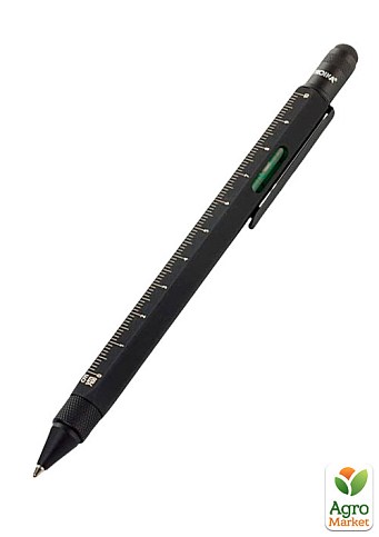 Шариковая многозадачная ручка Troika Construction со стилусом, линейкой, отверткой и уровнем, черная (PIP20/SB)