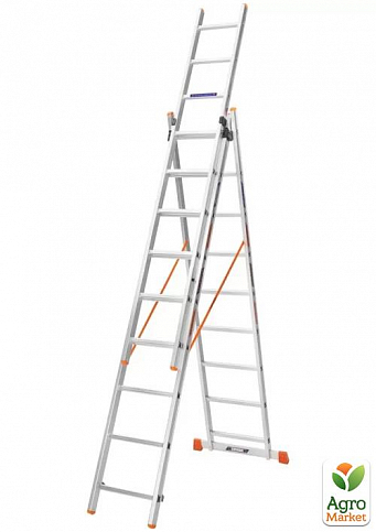 Лестница алюминиевая 3-х секционная BLUETOOLS (3х9 ступенек) (160-9309) - фото 2