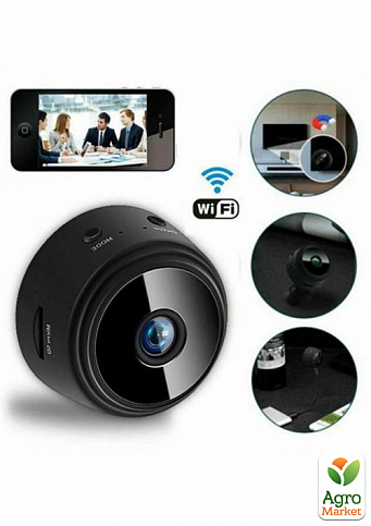 Беспроводная Мини Камера IP Видеонаблюдение Wi-Fi FullHD 1080 Action Camera A9 Black - фото 3