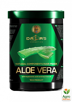 Маска для волос "Dalas" с гиалуроновой кислотой, натуральным соком алоэ и маслом чайного дерева 1000 мл1