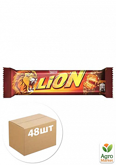 Батончик шоколадний Lion ТМ "Nestle" (карамель с пластівцями) 40г упаковка 48шт2