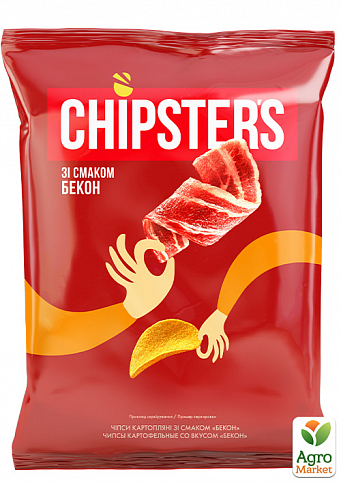 Чіпси натуральні Бекон 70 г ТМ «CHIPSTER'S» упаковка 28 шт - фото 2