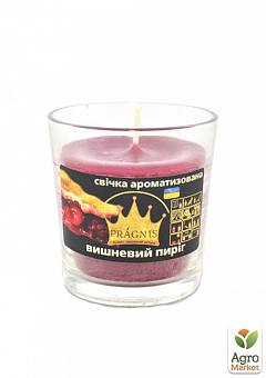 Свеча в стакане с ароматом "Вишневый пирог" (диаметр 6,5-7,9*8,3см, 30 часов)1