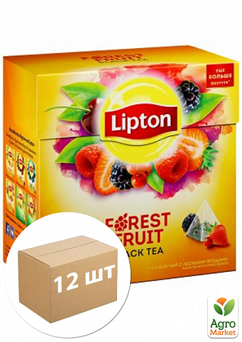 Чай чорний Forest fruit ТМ "Lipton" 20 пакетиків по 1.7г упаковка 12 шт