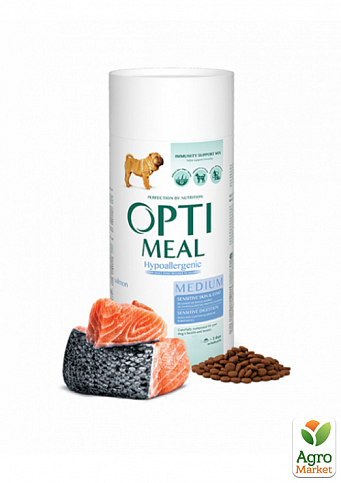 Сухий повнораційний корм Optimeal гіпоалергенний для дорослих собак середніх порід з лососем 650 г (2822560)