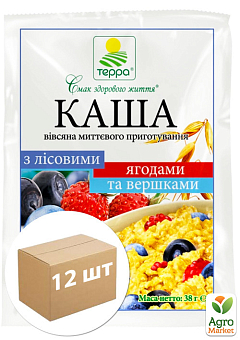 Каша овсяная (со сливками и лесными ягодами) ТМ "Терра" 38 г упаковка 12 шт1