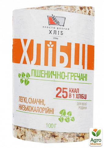 Хлебцы пшенично-гречаные ТМ "Просто добрый хлеб" 100гр упаковка 12 шт - фото 2
