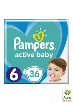 PAMPERS Детские одноразовые подгузники Active Baby Размер 6 Giant (13-18 кг) Эконом 36 шт2