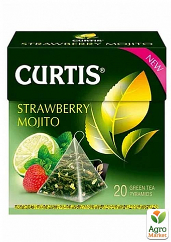 Чай клубничный мохито (пачка) ТМ "Curtis" 20 пакетиков по 1.8г.