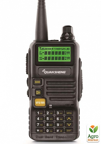 Рация двухдиапазонная Quansheng UV-R50, VHF/UHF, 5 Ватт + Гарнитура Quansheng QS-3 c кнопкой РТТ + Ремешок на шею Mirkit (7642)