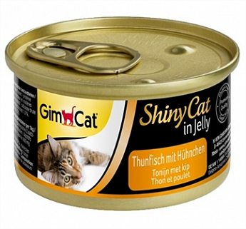 GimCat Shiny Cat Вологий корм для кішок c тунцем і курчам в желе 70 г (4131050)