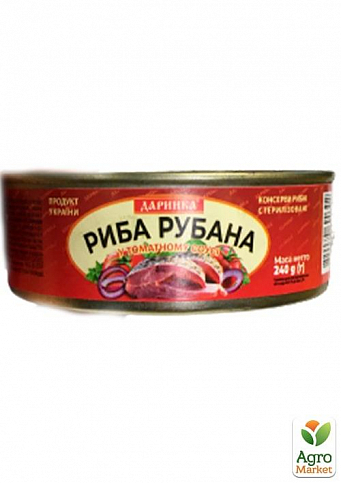 Рыба рубленная в томатном соусе ТМ "Даринка" 240г упаковка 24 шт - фото 2