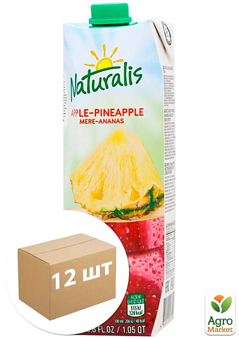 Нектар яблучно-ананасовий TM "Naturalis" 1л упаковка 12 шт