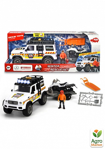 Ігровий набір "Плейлайф. Зимові рятувальники" з позашляховиком, зі звуковим та світловим ефектами, фігуркою, 3+ Dickie Toys
