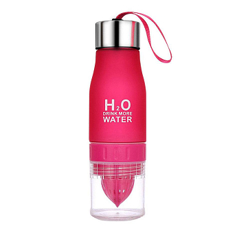 Бутылка для воды и напитков H2O Water Bottle с соковыжималкой 650 мл розовая SKL11-187051 - фото 3
