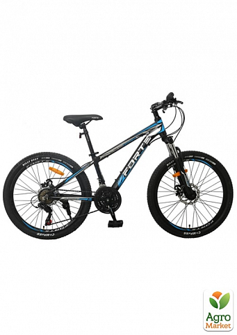 Велосипед FORTE FIGHTER розмір рами 13" розмір коліс 24" дюйма чорно-синій (117097)