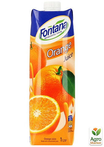 Сік апельсиновий TM "Fontana" 1л упаковка 12 шт - фото 2