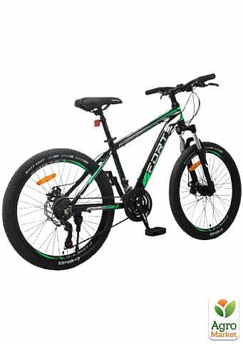 Велосипед FORTE FIGHTER размер рамы 13" размер колес 24" дюйма черно-зеленый (117101) - фото 2