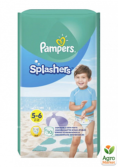 PAMPERS Дитячі одноразові підгузки-трусики для плавання Splashers Розмір 5-6 Junior (14+ кг) Середня 10 шт1