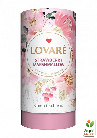 Чай (Полуничний зефір) на основі зеленого чаю (тубус) ТМ "Lovare" 80г